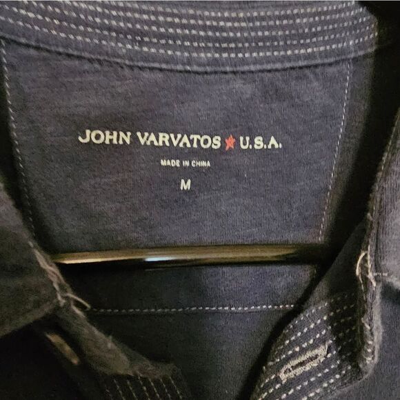 John Varvatos Mens Blue Polo Medium - Picture 2 of 4